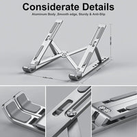 Foldable Aluminum Laptop Stand | Portable & Ergonomic Notebook Riser for Desk, compatible with MacBook Air/Pro, a high - quality from 1Nook