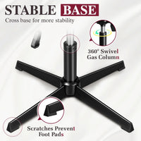 Homall Armless Office Chair with Matching Footrest | Swivel Vanity & Desk Chair (No Wheels) - Gray, a high - quality from 1Nook