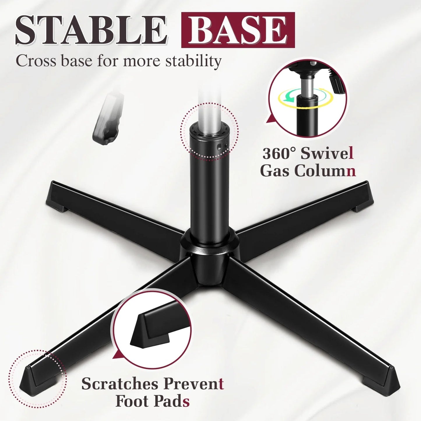 Homall Armless Office Chair with Matching Footrest | Swivel Vanity & Desk Chair (No Wheels) - Gray, a high - quality from 1Nook