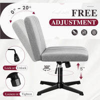 Homall Armless Office Chair with Matching Footrest | Swivel Vanity & Desk Chair (No Wheels) - Gray, a high - quality from 1Nook
