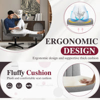 Homall Armless Office Chair with Matching Footrest | Swivel Vanity & Desk Chair (No Wheels) - Gray, a high - quality from 1Nook