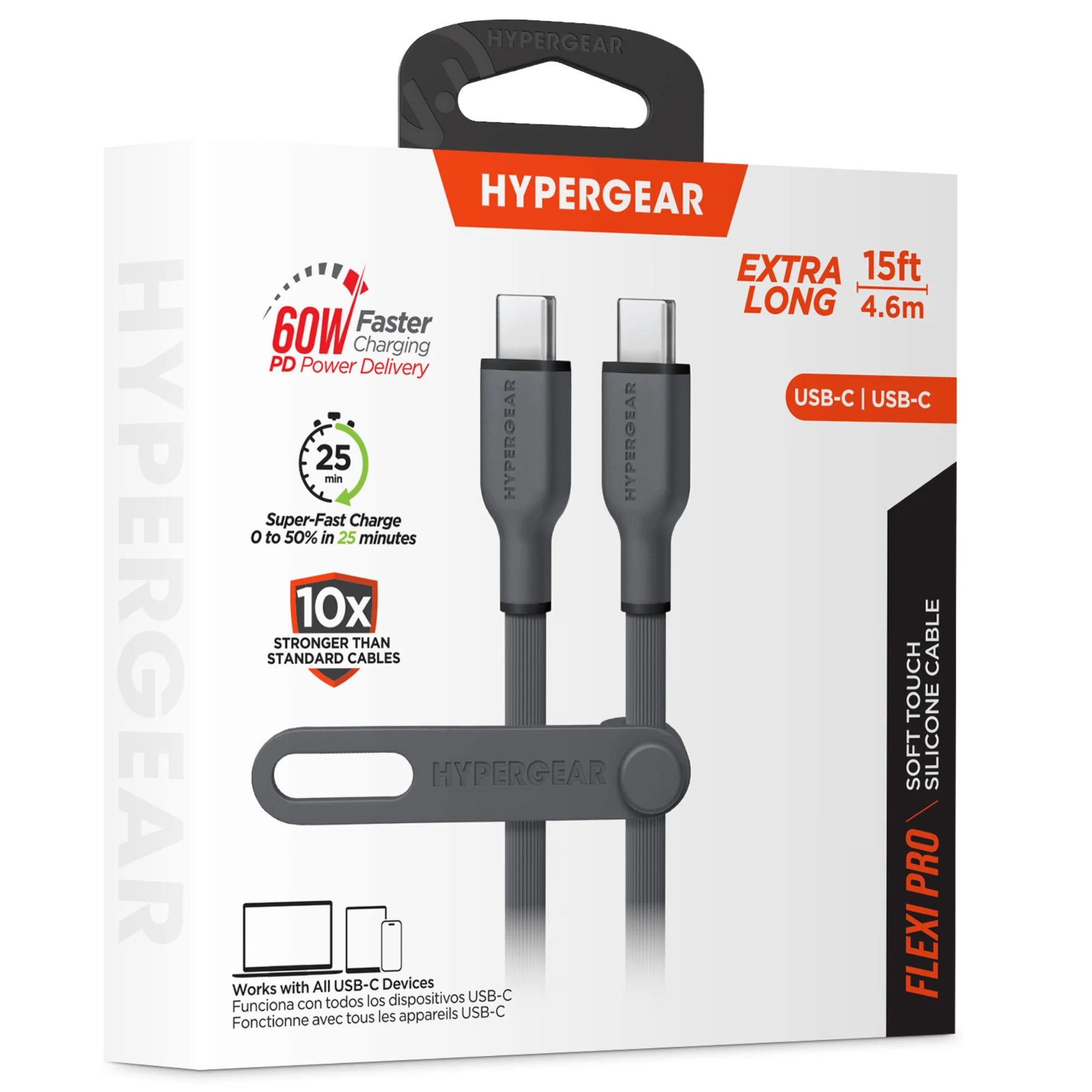 Hypergear Flexi PRO USB - C to USB - C Cable 15Ft, a high - quality from 1Nook
