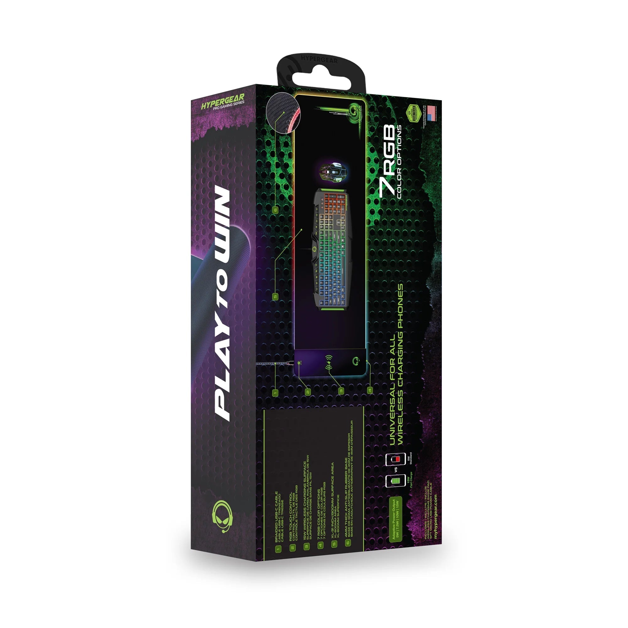 HyperGear Flow XL Desk Mat | with 15W Fast Wireless Charging & RGB, a high - quality from 1Nook