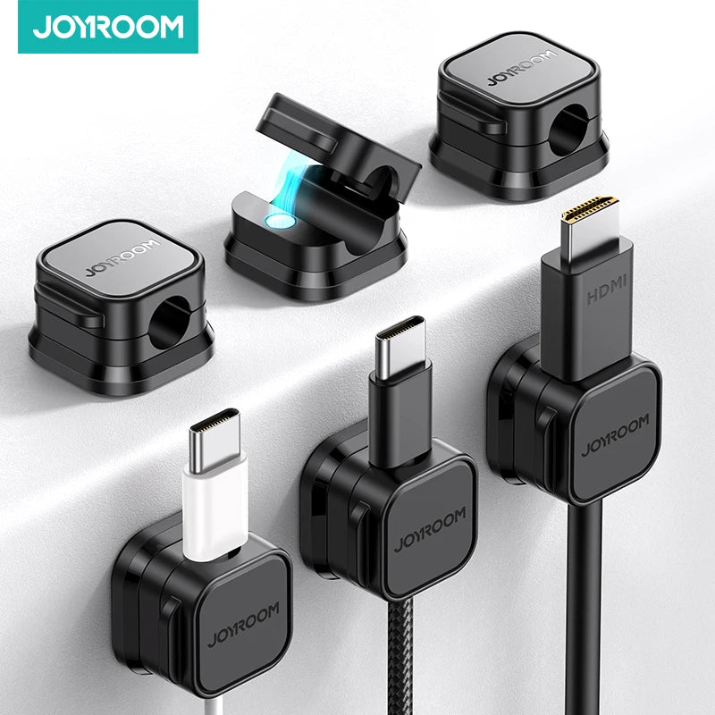 JOYROOM Magnetic Cable Clips (6 - Pack) | Adhesive Cord Holder for Under Desk Cable Management & Wire Organization, a high - quality from 1Nook