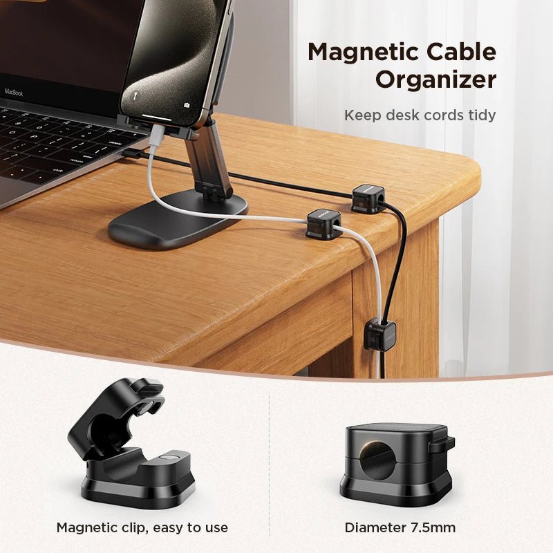 JOYROOM Magnetic Cable Clips (6 - Pack) | Adhesive Cord Holder for Under Desk Cable Management & Wire Organization, a high - quality from 1Nook