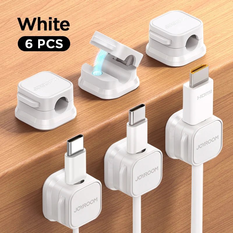 JOYROOM Magnetic Cable Clips (6 - Pack) | Adhesive Cord Holder for Under Desk Cable Management & Wire Organization, a high - quality from 1Nook
