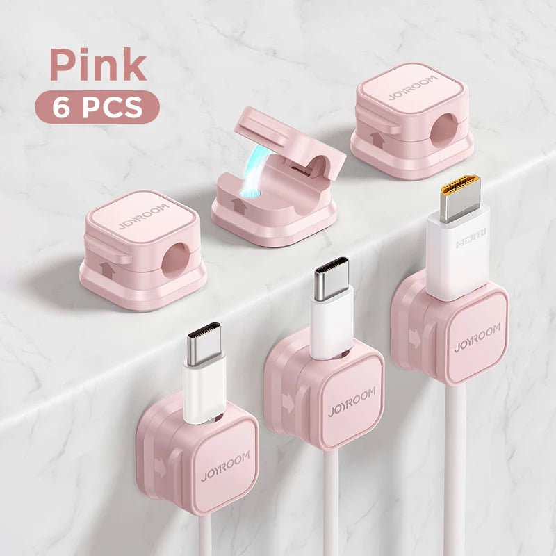JOYROOM Magnetic Cable Clips (6 - Pack) | Adhesive Cord Holder for Under Desk Cable Management & Wire Organization, a high - quality from 1Nook