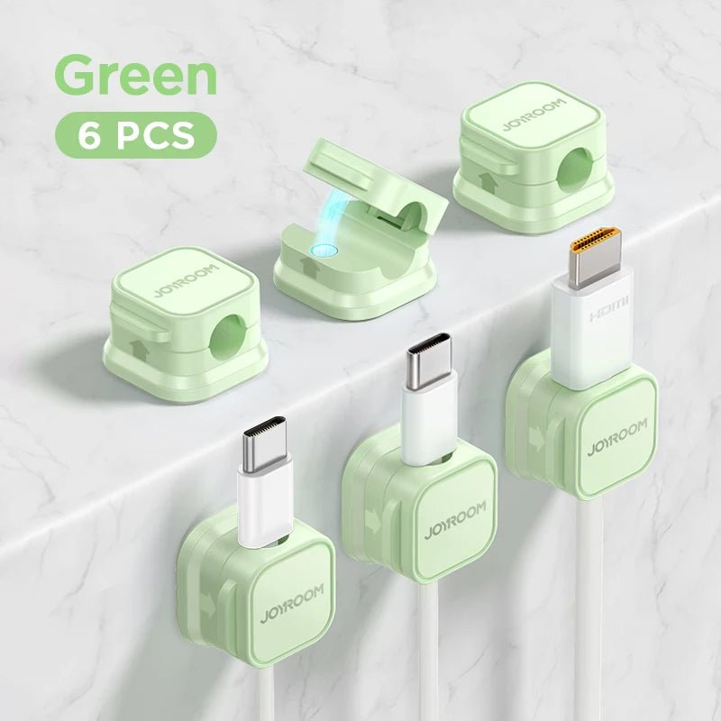 JOYROOM Magnetic Cable Clips (6 - Pack) | Adhesive Cord Holder for Under Desk Cable Management & Wire Organization, a high - quality from 1Nook
