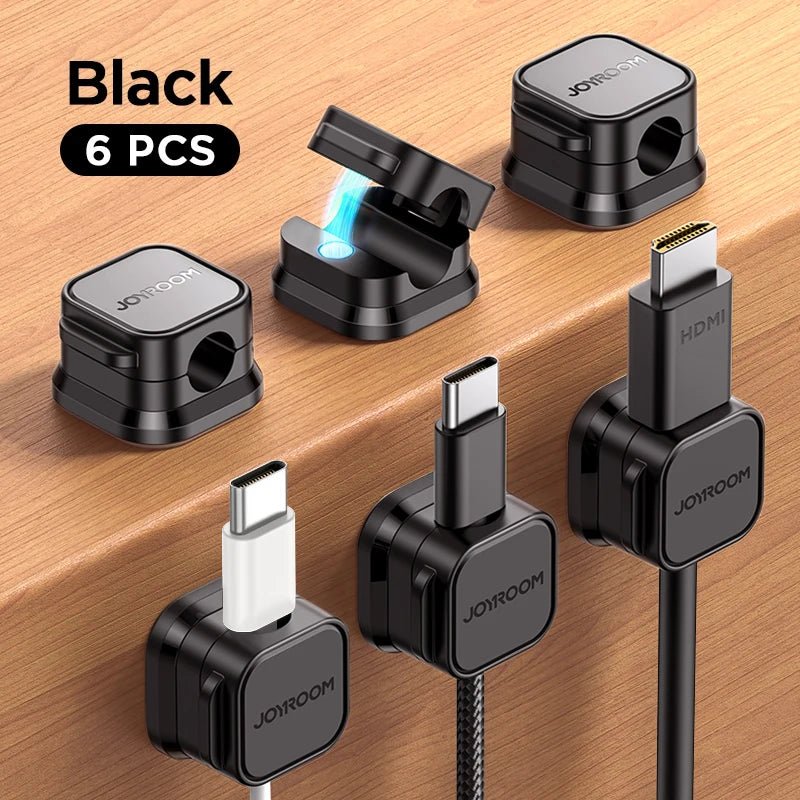 JOYROOM Magnetic Cable Clips (6 - Pack) | Adhesive Cord Holder for Under Desk Cable Management & Wire Organization, a high - quality from 1Nook
