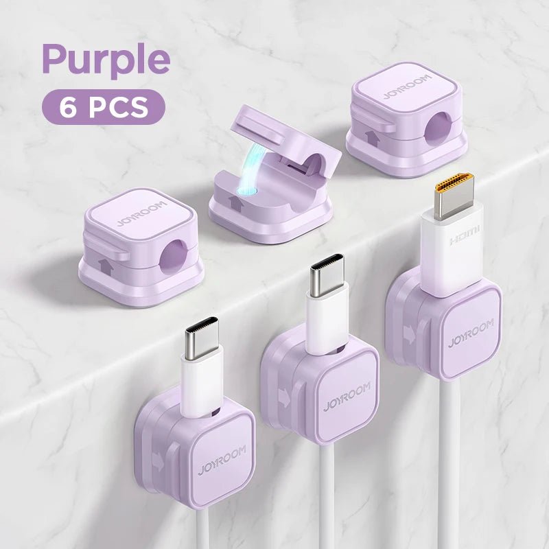 JOYROOM Magnetic Cable Clips (6 - Pack) | Adhesive Cord Holder for Under Desk Cable Management & Wire Organization, a high - quality from 1Nook
