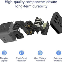 JSVER Power Strip Cube with 3 USB Ports & 3 Outlets | 5ft Extension Cord for Travel, Office & Cruise Ship Essentials, a high - quality from 1Nook