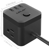 JSVER Power Strip Cube with 3 USB Ports & 3 Outlets | 5ft Extension Cord for Travel, Office & Cruise Ship Essentials, a high - quality from 1Nook