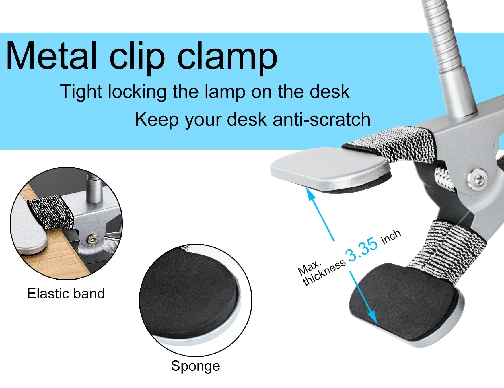 KOOTION LED Clip On Desk Lamp | USB Flexible Gooseneck Reading Light with 3 Color Modes & 11 Brightness Levels, a high - quality from 1Nook