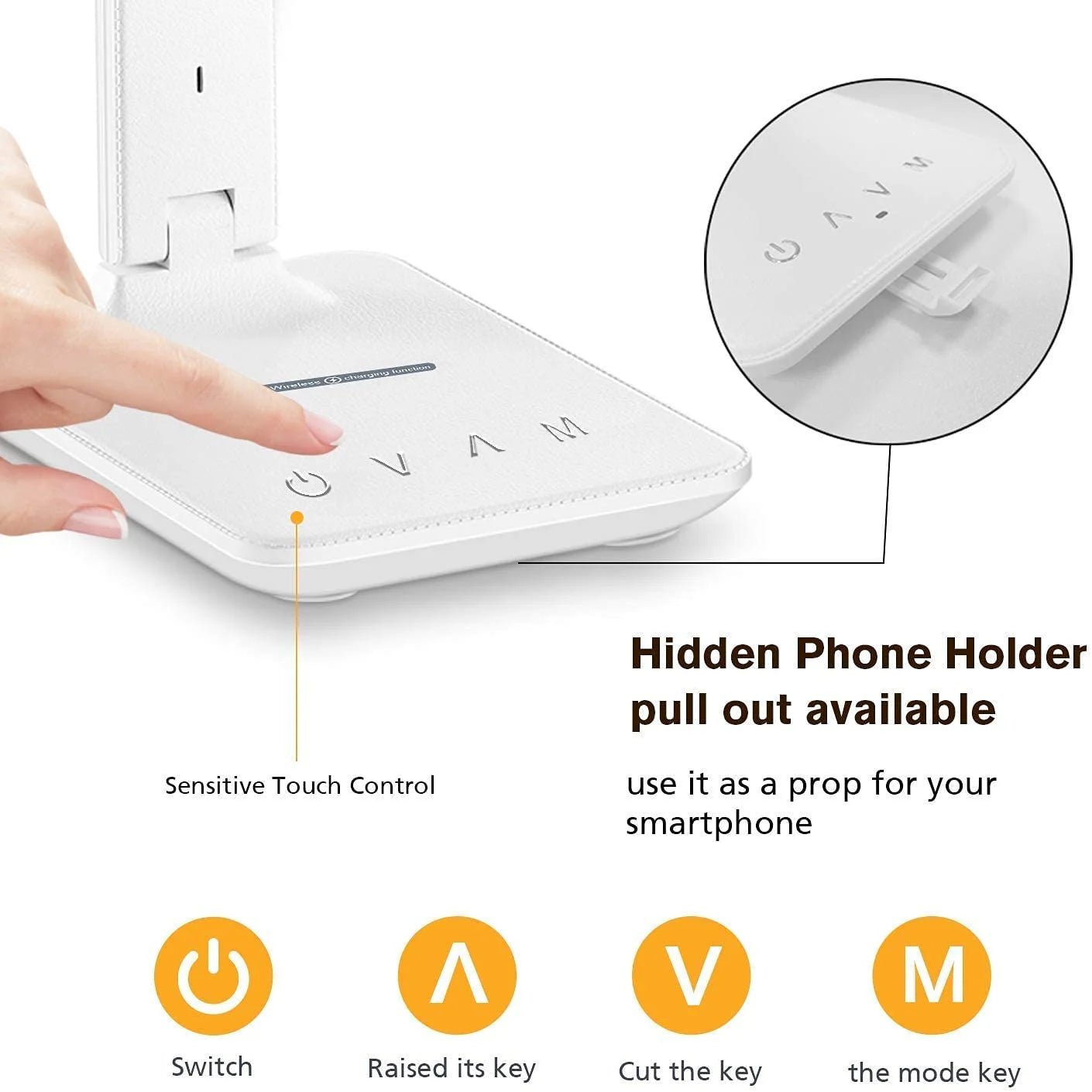 LED Desk Lamp with Wireless Charger, USB Port & LCD Display | 5 - in - 1 Dimmable Office Table Lamp with Clock & Alarm, a high - quality from 1Nook