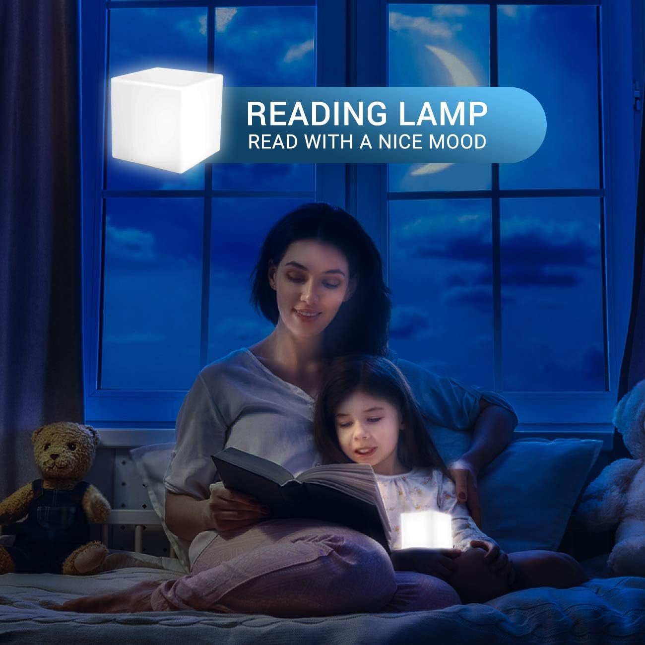 LOFTEK 4 - Inch Rechargeable LED Cube Light | Waterproof RGB Mood Lamp with Remote for Kids, Pools & Parties, a high - quality from 1Nook