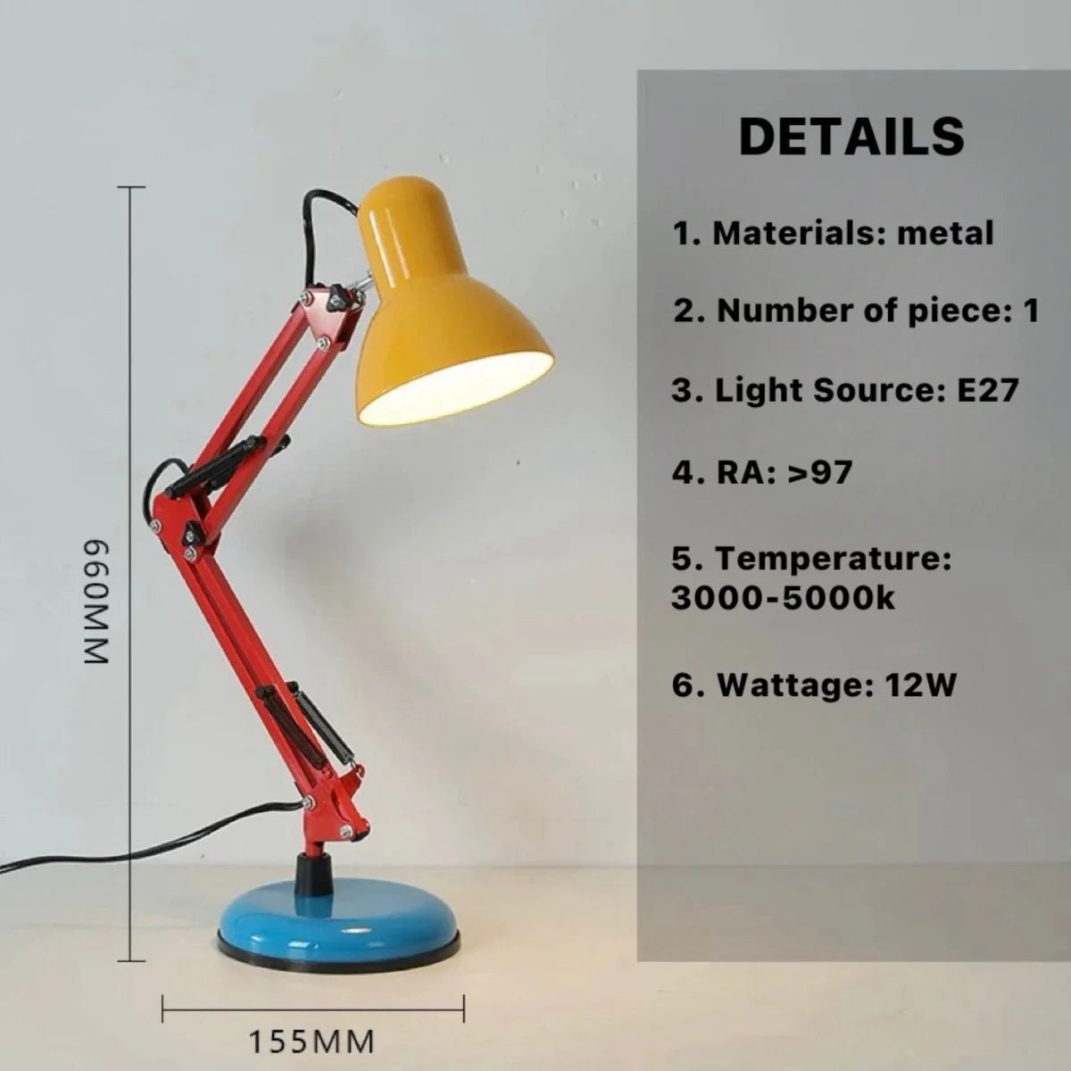 Memphis Retro Desk Lamp | Full Spectrum Eye - Care Light, a high - quality from 1Nook