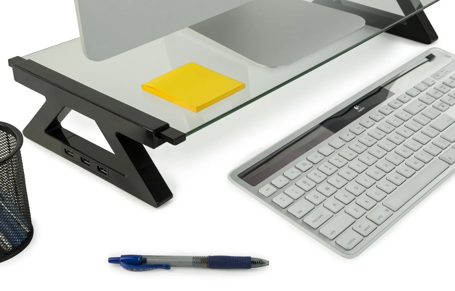 Mount - It! Glass Monitor Riser | Desk Stand with 3 - Port USB 2.0 Hub for 13 - 27" Screens, a high - quality from 1Nook