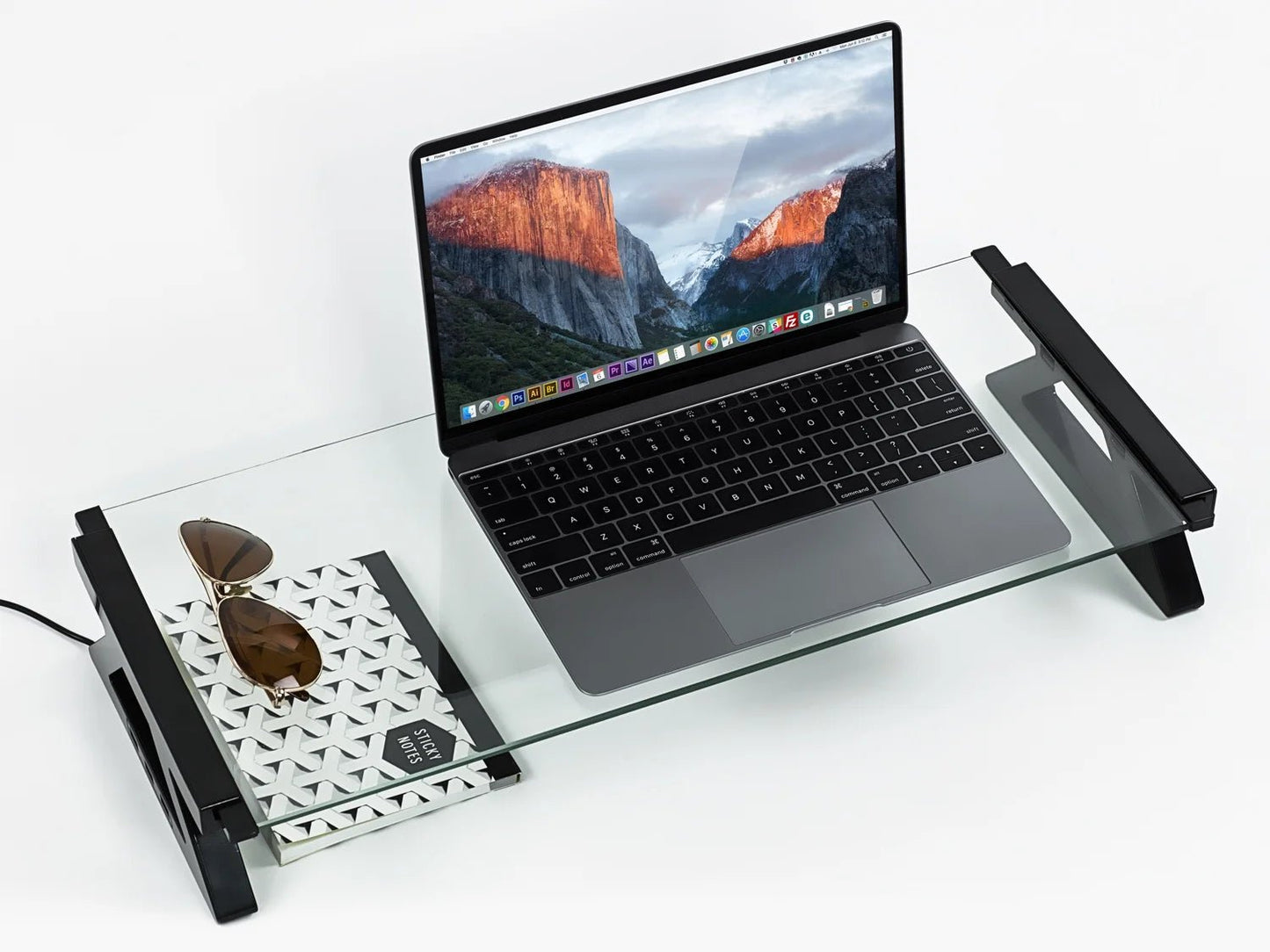 Mount - It! Glass Monitor Riser | Desk Stand with 3 - Port USB 2.0 Hub for 13 - 27" Screens, a high - quality from 1Nook