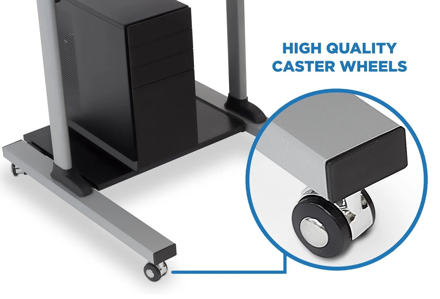 Mount - It MI - 7940 Mobile Standing Desk & Rolling Workstation | Height Adjustable Presentation Cart with 4 Shelves, a high - quality from 1Nook