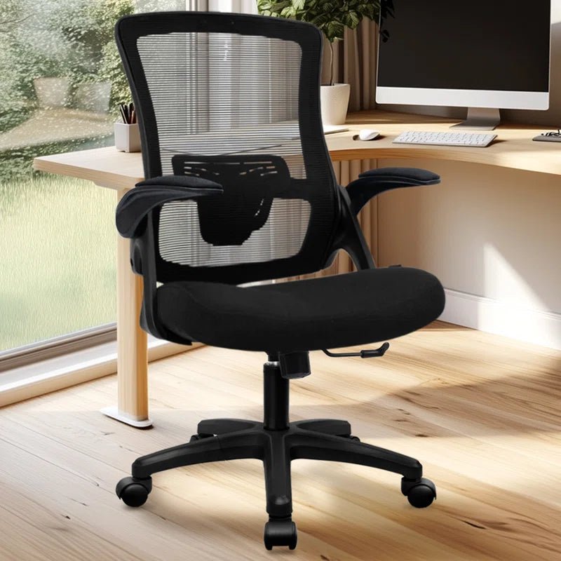 Neeya Ergonomic Mesh Office Chair | High - Back Desk Chair with Adjustable Lumbar Support & Flip - Up Arms, a high - quality from 1Nook