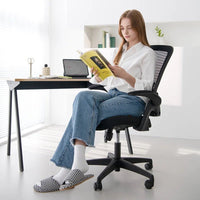 Neeya Ergonomic Mesh Office Chair | High - Back Desk Chair with Adjustable Lumbar Support & Flip - Up Arms, a high - quality from 1Nook