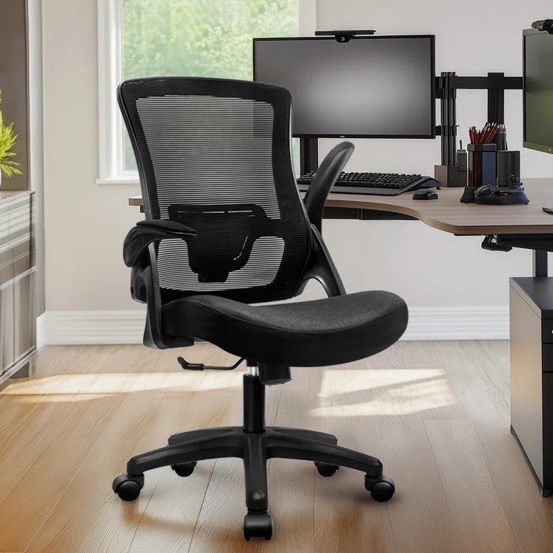 Neeya Ergonomic Mesh Office Chair | High - Back Desk Chair with Adjustable Lumbar Support & Flip - Up Arms, a high - quality from 1Nook