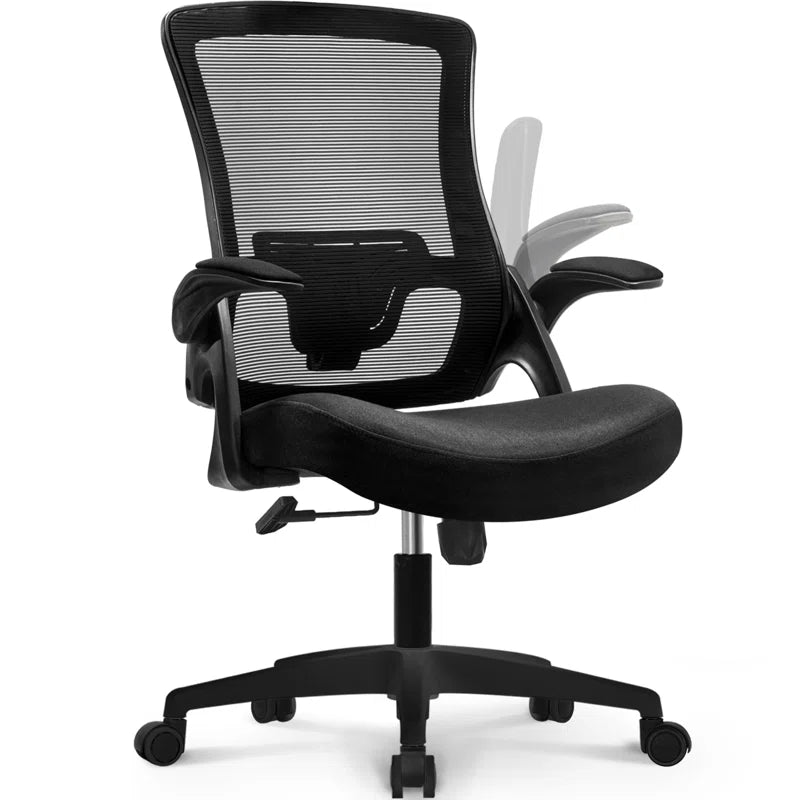Neeya Ergonomic Mesh Office Chair | High - Back Desk Chair with Adjustable Lumbar Support & Flip - Up Arms, a high - quality from 1Nook