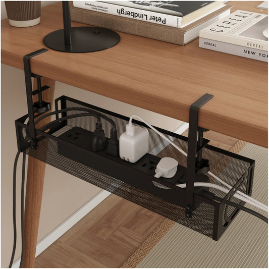 No - Drill Under Desk Cable Management Tray | Clamp - On Cord Organizer & Raceway for Office and Standing Desks, a high - quality from 1Nook