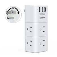 ONDOG Rotating Surge Protector Outlet Extender | 6 AC Outlets & 3 USB Ports (1 USB - C) Wall Charger, a high - quality from 1Nook