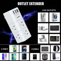 ONDOG Rotating Surge Protector Outlet Extender | 6 AC Outlets & 3 USB Ports (1 USB - C) Wall Charger, a high - quality from 1Nook