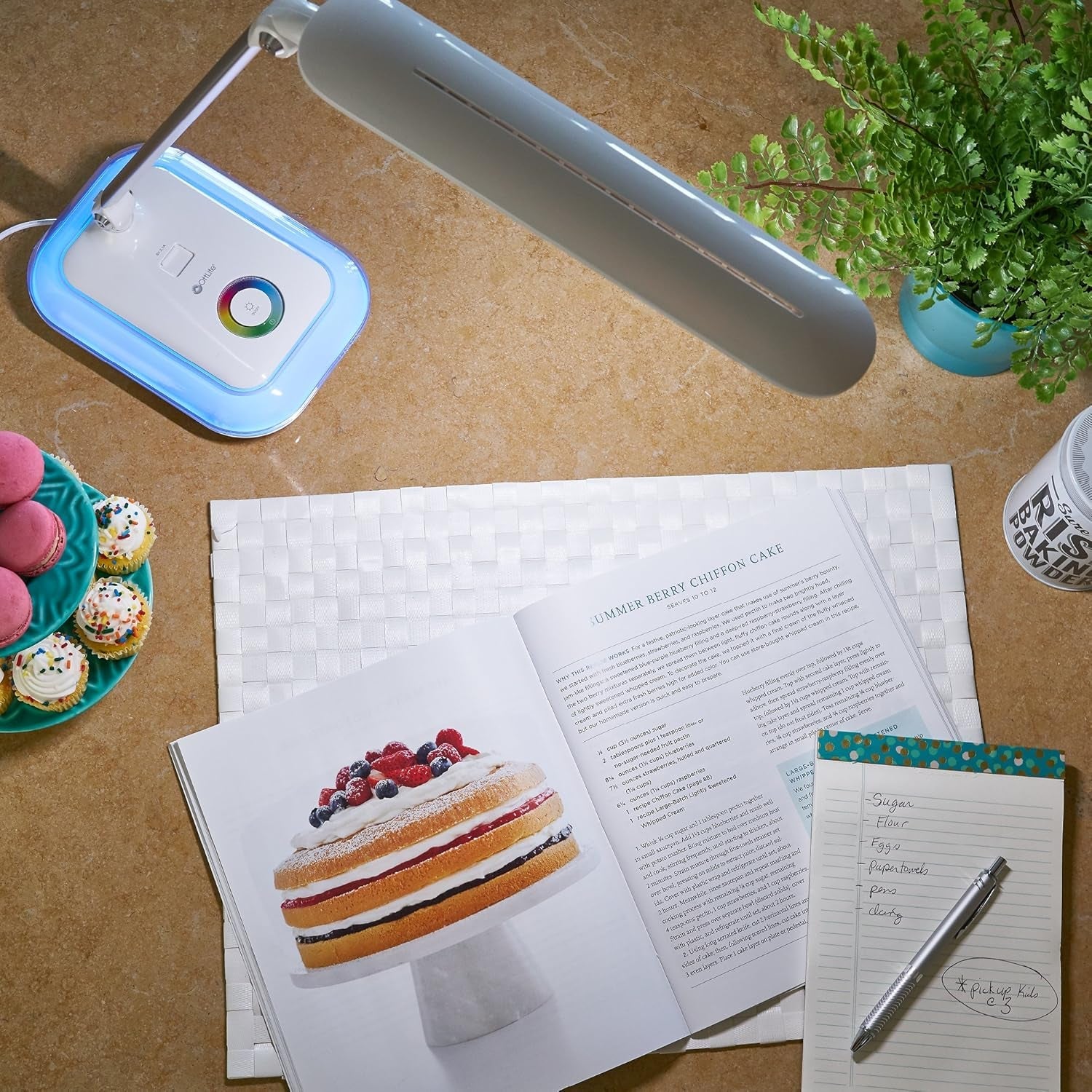 OttLite Glow LED Desk Lamp with USB Charging Port | ClearSun Eye - Care Technology & Color - Changing Base, a high - quality from 1Nook