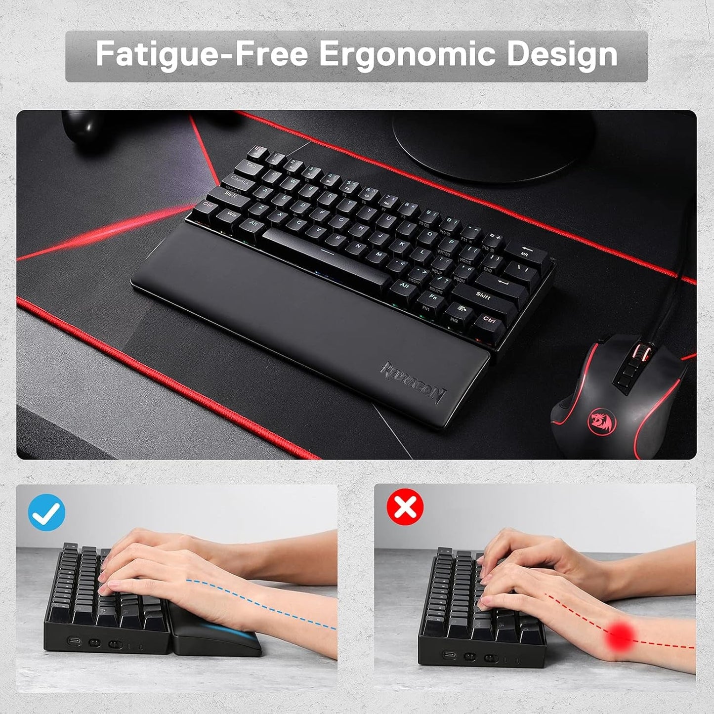 P035 Meteor S | Ergonomic Wrist Rest for 60% Keyboards, a high - quality from 1Nook