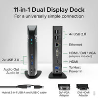Plugable UD - 3900 Universal Laptop Docking Station | Dual Monitor Adapter for Windows, Mac & ChromeOS, a high - quality from 1Nook