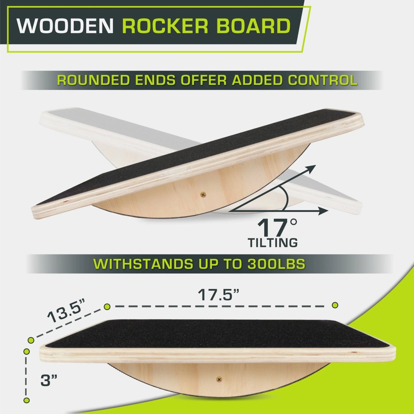 ProsourceFit Wooden Rocker Balance Board for Standing Desk | Anti - Fatigue Mat Alternative & Core Stability Trainer, a high - quality from 1Nook