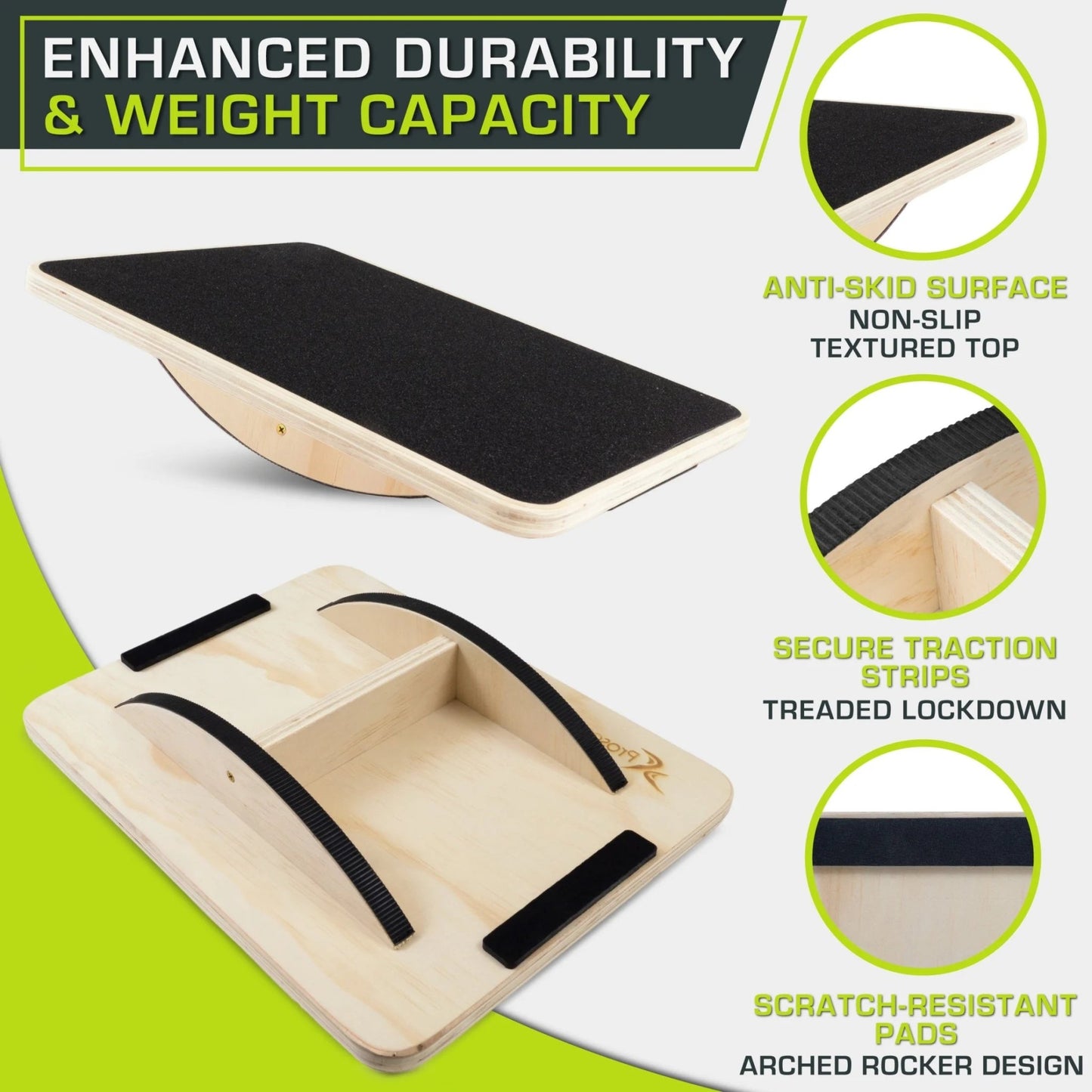 ProsourceFit Wooden Rocker Balance Board for Standing Desk | Anti - Fatigue Mat Alternative & Core Stability Trainer, a high - quality from 1Nook