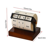 Rotary Perpetual Calendar | Reusable Wooden & Metal Desk Calendar for Home Office Decor & Gifts, a high - quality from 1Nook