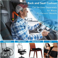 Seat Cushion and Lumbar Support Pillow Set | Ergonomic Memory Foam for Office Chair Back Pain Relief, a high - quality from 1Nook