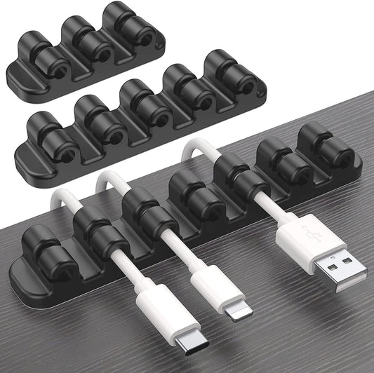 Silicone Cable Holder Clips (3 - Pack) | Self - Adhesive Desktop Cord Organizer for USB Charging Cable & Power Cord Management, a high - quality from 1Nook