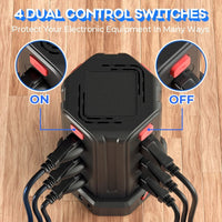 SMALLRT Surge Protector Power Strip Tower | 12 Outlets, 4 USB Ports (1 USB - C) & 10ft Extension Cord, a high - quality from 1Nook