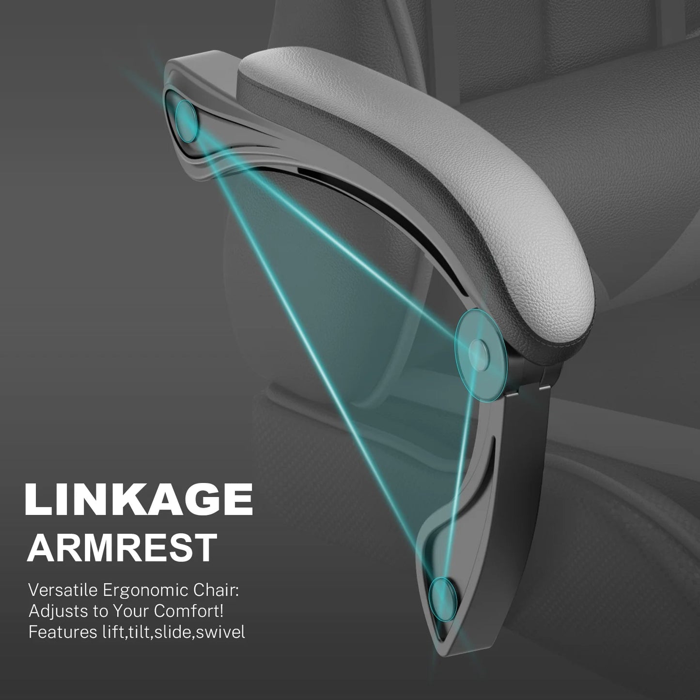 Soontrans Ergonomic Gaming Chair with Footrest & Massage Lumbar Pillow | High - Back Swivel Office Chair (Gray), a high - quality from 1Nook