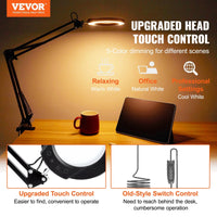 VEVOR Precision 5X Magnifying Lamp | 2 - in - 1 Desk & Clamp Light, a high - quality from 1Nook