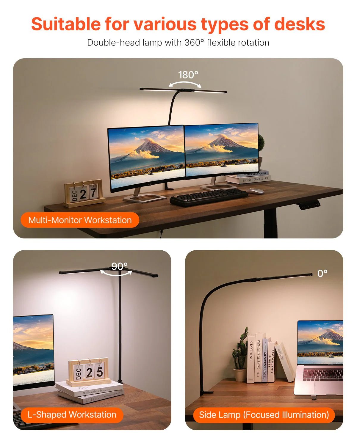 VEVOR Ultrawide Dual - Head LED Clamp Lamp | 360° Adjustable Task Light, a high - quality from 1Nook