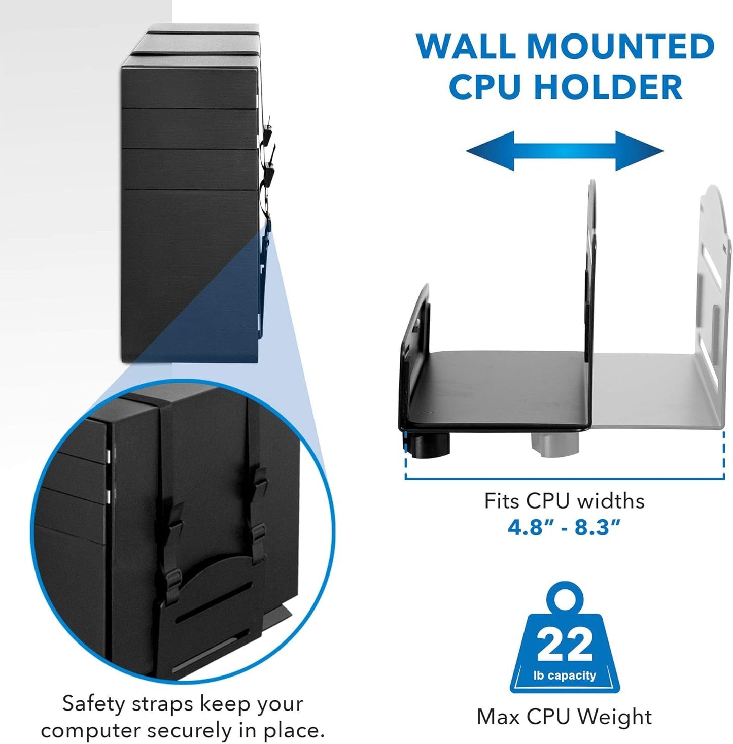 Wall - Mounted Floating Desk & Dual Monitor Workstation, Height Adjustable Full Motion Arms, Fits Two 32 Inch Computer Screens, a high - quality from 1Nook