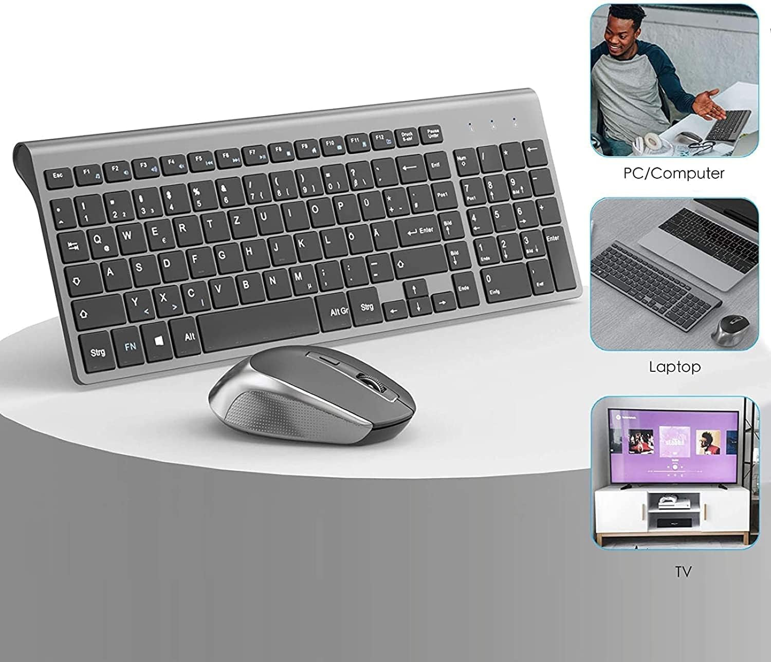 Wireless Keyboard & Mouse Combo | Ergonomic & Quiet 2.4G, a high - quality from 1Nook