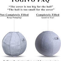 YOGIVO Ergonomic Sitting Ball Chair with Cover & Pump | Exercise Stability Ball for Home Office Desk & Yoga, a high - quality from 1Nook