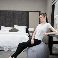 YOGIVO Ergonomic Sitting Ball Chair with Cover & Pump | Exercise Stability Ball for Home Office Desk & Yoga, a high - quality from 1Nook