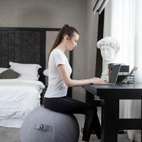 YOGIVO Ergonomic Sitting Ball Chair with Cover & Pump | Exercise Stability Ball for Home Office Desk & Yoga, a high - quality from 1Nook