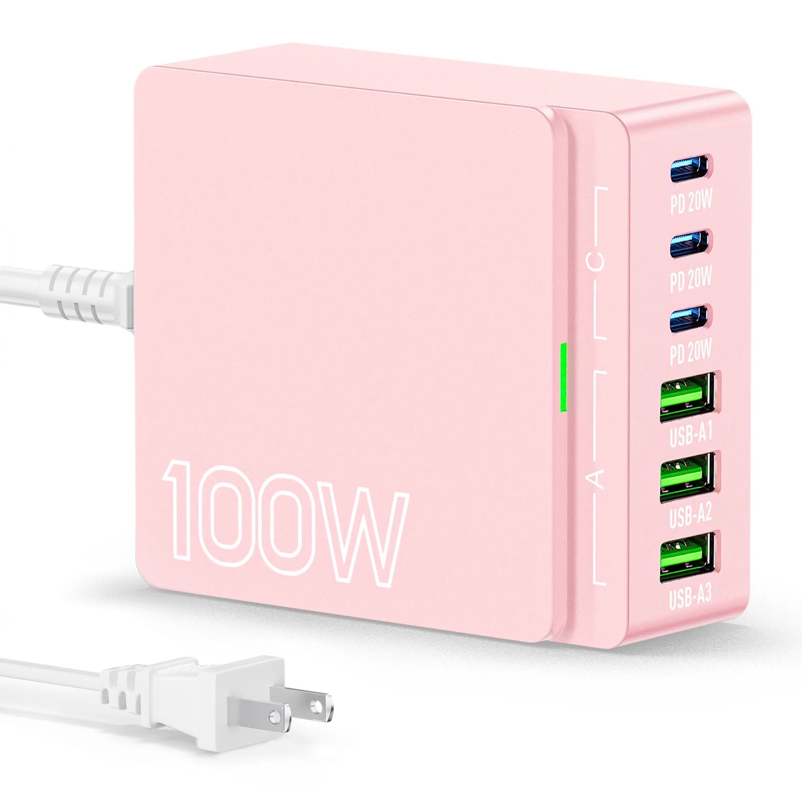 100W GaN Charging Station for Desk | 6 - Port USB C Desktop Fast Charger Hub for Multiple Devices, a high - quality from 1Nook
