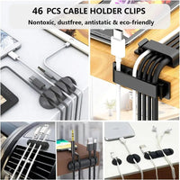 186 - Piece Complete Cable Management Kit | with Cable Sleeves, Adhesive Clips, and Reusable Wire Ties for Desk & TV, a high - quality from 1Nook