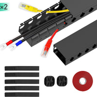 31 - inch Open Slot Cable Raceway Kit | 2 - Pack Self - Adhesive Cord Hider & Under Desk Cable Management System, a high - quality from 1Nook